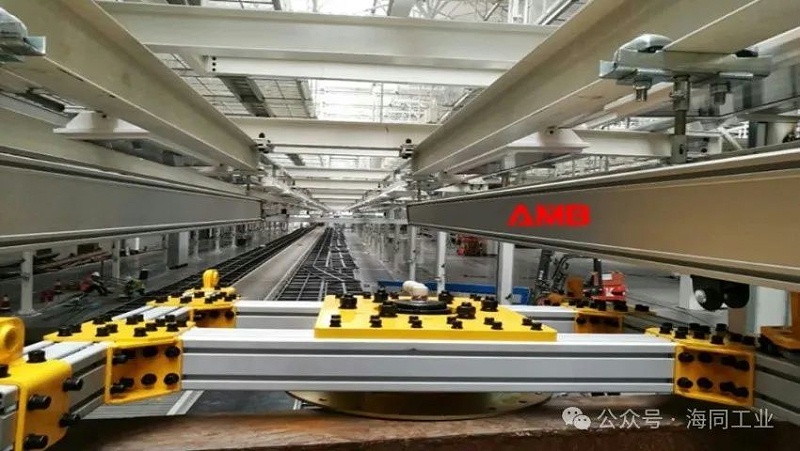 正在使用中的汽车总装产线上的AMB™铝合金轨道